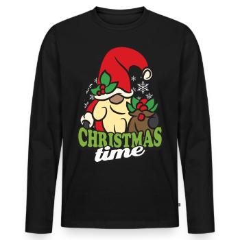 Weihnachtsgeschenk Weihnachten Advent Geschenke - Männer Premium Bio Langarmshirt - Schwarz - Vorne - Nico (187cm)