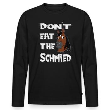 Ne mangez pas le forgeron maréchal-ferrant - T-shirt manches longues Premium bio Homme - noir - Devant - Nico (187cm)