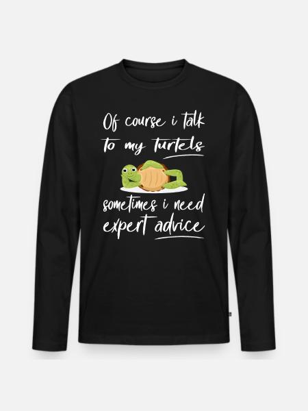 Funny Turtle Design Pet - Men's Premium Organic Long Sleeve Shirt - black