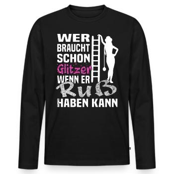 Frauen im Handwerk Schornsteinfegerin Berufs - Männer Premium Bio Langarmshirt - Schwarz - Vorne - Nico (187cm)