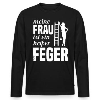 Schornsteinfeger Schornsteinfegerin Partner - Männer Premium Bio Langarmshirt - Schwarz - Vorne - Nico (187cm)