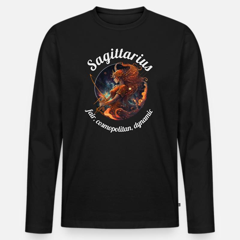 Sagittarius Sternzeichen Schütze Astronomie - Männer Premium Bio Langarmshirt - Schwarz
