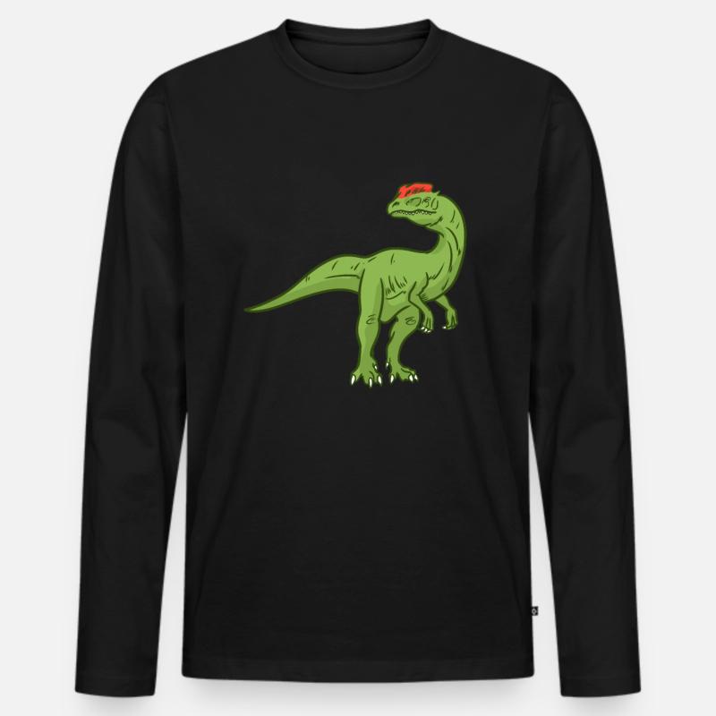 Dilophosaurus Dinosaurier Geschenk - Männer Premium Bio Langarmshirt - Schwarz