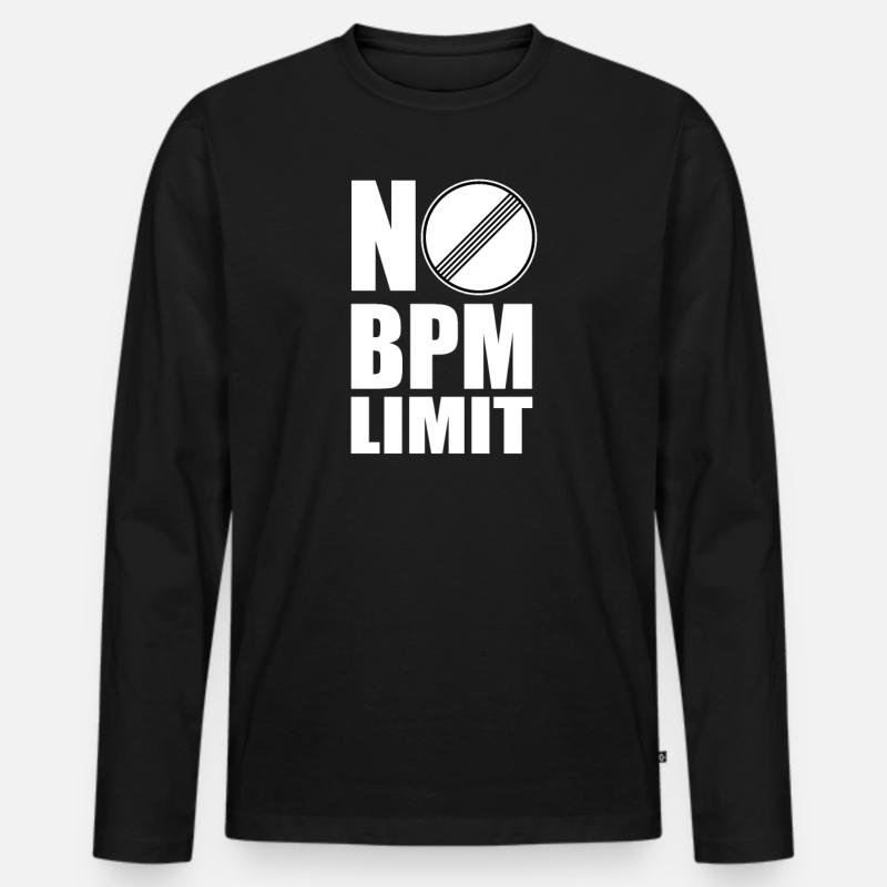 No BPM Limit Shirt - Männer Premium Bio Langarmshirt - Schwarz