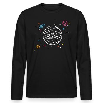 Don't Panic - Männer Premium Bio Langarmshirt - Schwarz - Vorne - Nico (187cm)