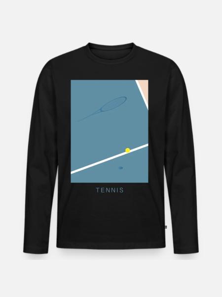 Tennis Art - Men's Premium Organic Long Sleeve Shirt - black