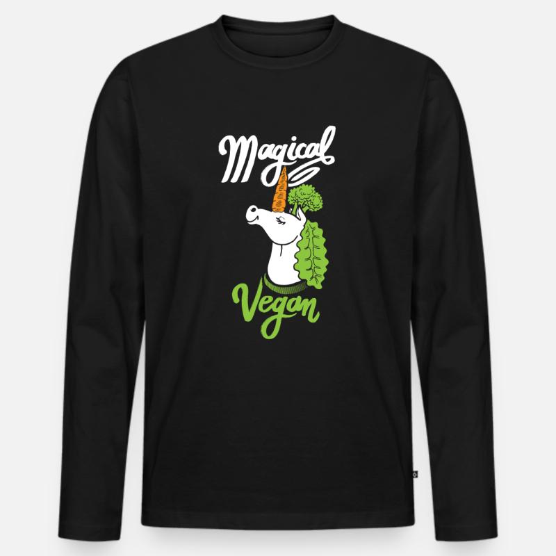Magical Vegan - Männer Premium Bio Langarmshirt - Schwarz