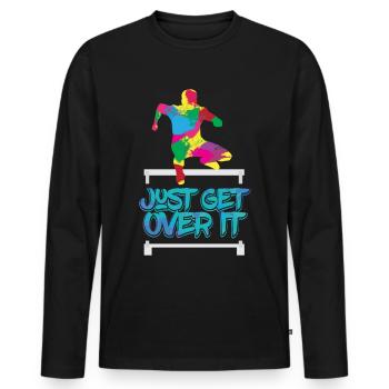 Just Get Over It - Track & Field - Männer Premium Bio Langarmshirt - Schwarz - Vorne - Nico (187cm)