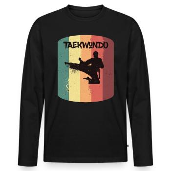 Tae Kwon Do - Taekwondo - Martial Arts Gift - Men's Premium Organic Long Sleeve Shirt - black - Front - Nico (187cm)