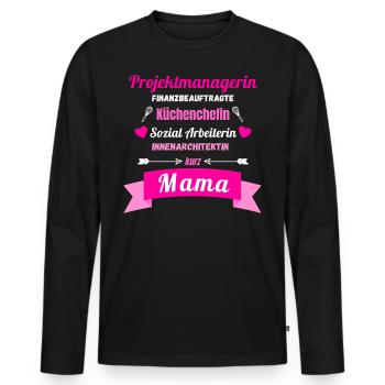 Multitasking Mama Muttertag Geschenk Sprüche - Männer Premium Bio Langarmshirt - Schwarz - Vorne - Nico (187cm)