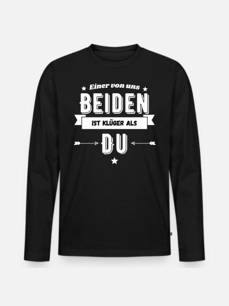 Einer von uns ist klüger als du - Provokation - Männer Premium Bio Langarmshirt - Schwarz