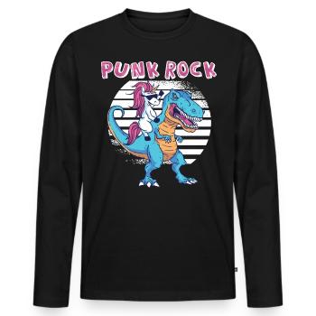 Punkrock Musik Punker Punkrock Irokesenschnitt - Männer Premium Bio Langarmshirt - Schwarz - Vorne - Nico (187cm)