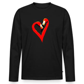 Love - Männer Premium Bio Langarmshirt - Schwarz - Vorne - Nico (187cm)