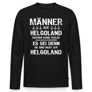 Helgoland Männer Helgoländer Mann Geschenk - Männer Premium Bio Langarmshirt - Schwarz - Vorne - Nico (187cm)