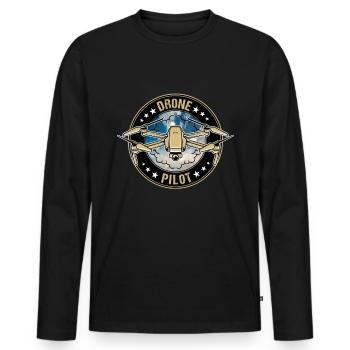 Pilote Drone Drone Quadcopter fpv drone pilote - T-shirt manches longues Premium bio Homme - noir - Devant - Nico (187cm)