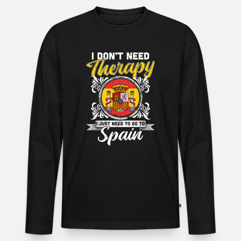 Spanisch - Männer Premium Bio Langarmshirt - Schwarz