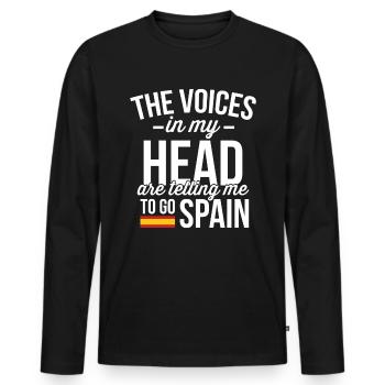 Spanien - Männer Premium Bio Langarmshirt - Schwarz - Vorne - Nico (187cm)