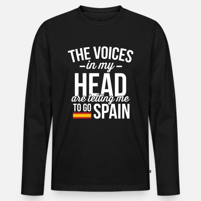 Spanien - Männer Premium Bio Langarmshirt - Schwarz