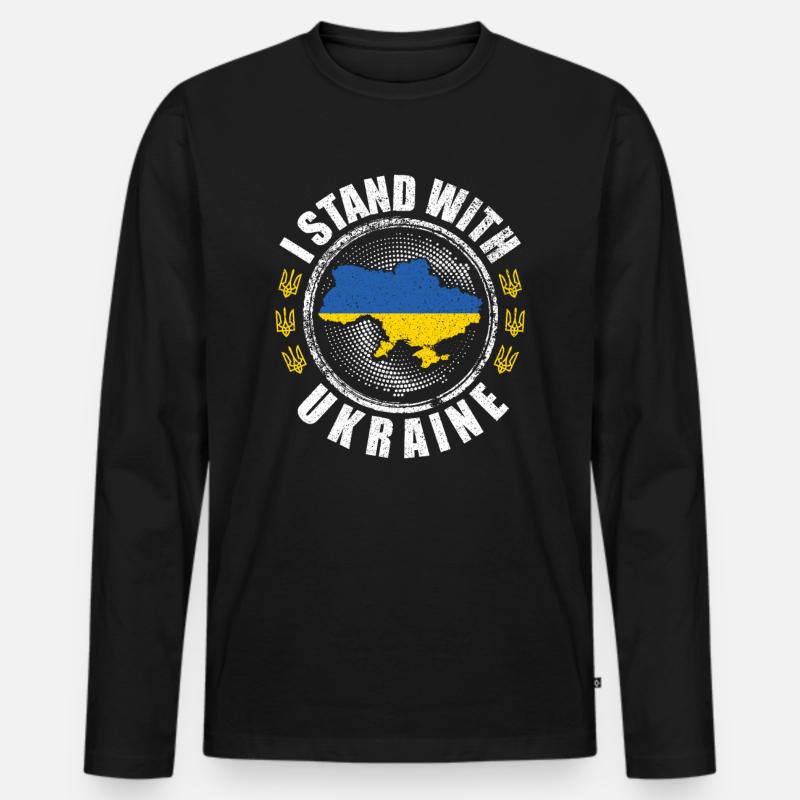 ukrainisch - Männer Premium Bio Langarmshirt - Schwarz