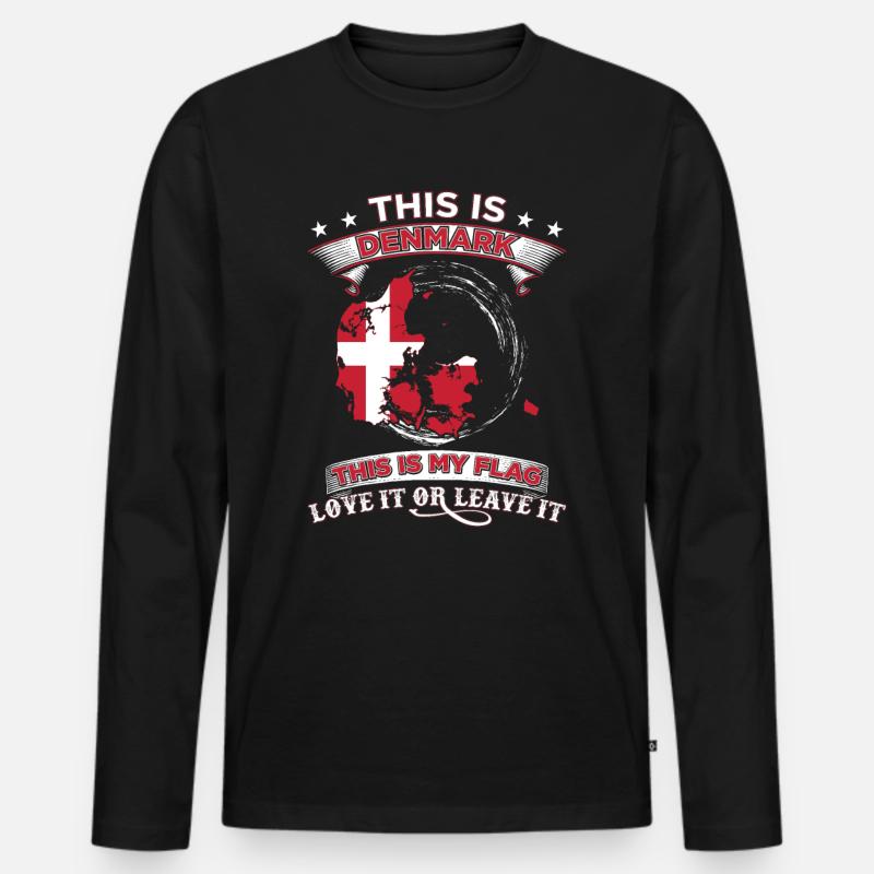 Dänemark - Männer Premium Bio Langarmshirt - Schwarz