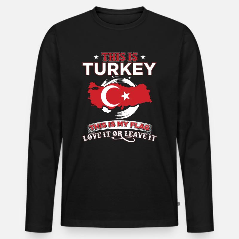 Türkei - Männer Premium Bio Langarmshirt - Schwarz