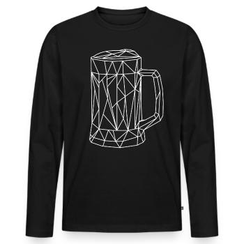 Bière - T-shirt manches longues Premium bio Homme - noir - Devant - Nico (187cm)