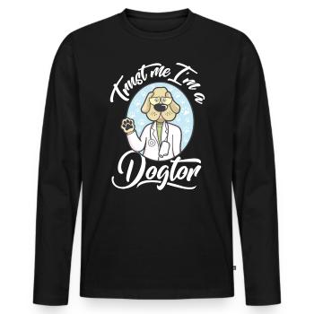 Doctor doctor - Men's Premium Organic Long Sleeve Shirt - black - Front - Nico (187cm)