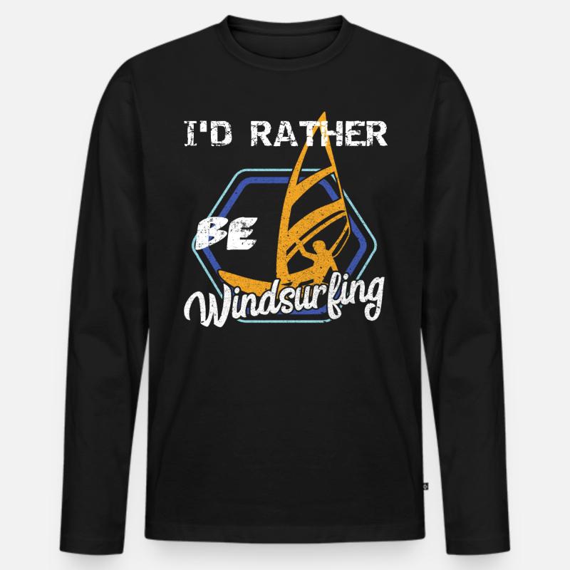 Windsurfing Windsurfen Windsurfer Windsurferin - Männer Premium Bio Langarmshirt - Schwarz