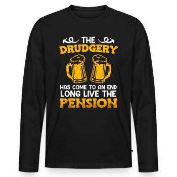 Retraités 2023 le labeur a une fin Pension 2023 - T-shirt manches longues Premium bio Homme - noir - Devant - Nico (187cm)