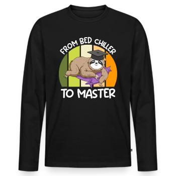 Du refroidisseur de lit au maître 2023 - T-shirt manches longues Premium bio Homme - noir - Devant - Nico (187cm)