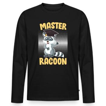 Master Racoon 2023 Master Degree - Men's Premium Organic Long Sleeve Shirt - black - Front - Nico (187cm)