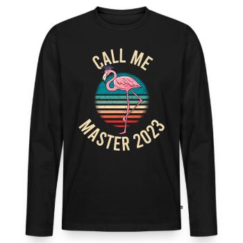 Master's Degree 2023 Master's - Men's Premium Organic Long Sleeve Shirt - black - Front - Nico (187cm)