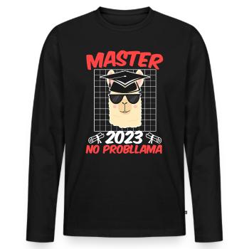 Master 2023 NO Probllama Master Degree - Men's Premium Organic Long Sleeve Shirt - black - Front - Nico (187cm)