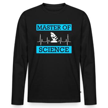 Ich habe meinen Master Abschluss Master of Science - Männer Premium Bio Langarmshirt - Schwarz - Vorne - Nico (187cm)