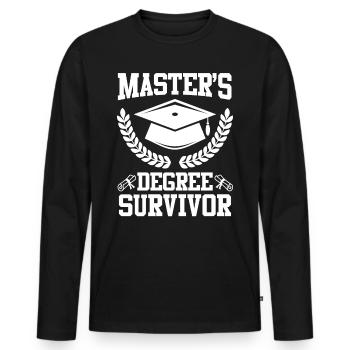 Completed Masters Degree Survivor Master Degree - Men's Premium Organic Long Sleeve Shirt - black - Front - Nico (187cm)