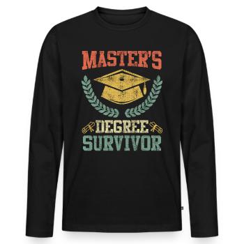 Completed Masters Degree Survivor Master Degree - Men's Premium Organic Long Sleeve Shirt - black - Front - Nico (187cm)