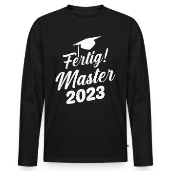 Mastered Master 2023 Master Degree - Men's Premium Organic Long Sleeve Shirt - black - Front - Nico (187cm)