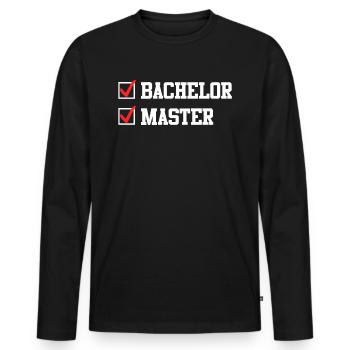 Completed Bachelor's Degree Master's Degree - Men's Premium Organic Long Sleeve Shirt - black - Front - Nico (187cm)