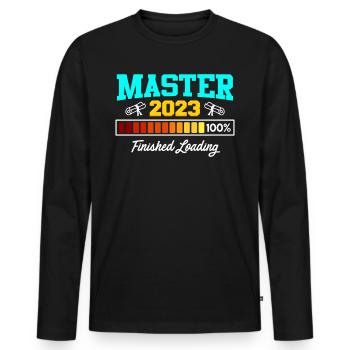 Master's degree 2023 Master's degree - Men's Premium Organic Long Sleeve Shirt - black - Front - Nico (187cm)