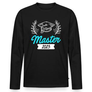 Master 2023 Master's Degree Programme Master's Degree - Men's Premium Organic Long Sleeve Shirt - black - Front - Nico (187cm)