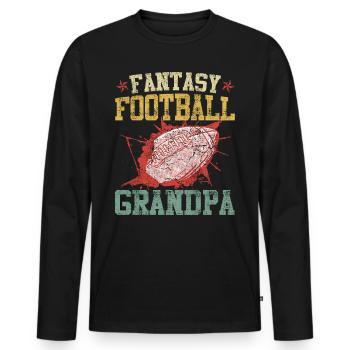 Fantasy Football Opa Großvater Fantasy Football - Männer Premium Bio Langarmshirt - Schwarz - Vorne - Nico (187cm)