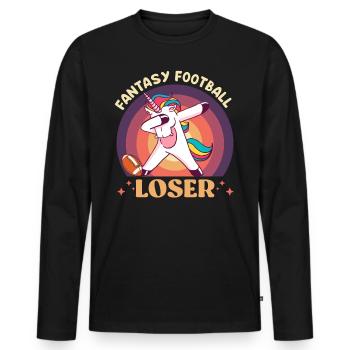 Fantasy Football Loser Einhorn Fantasy Football - Männer Premium Bio Langarmshirt - Schwarz - Vorne - Nico (187cm)