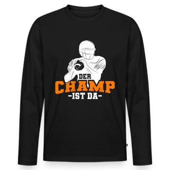 Der Fantasy Football Champ ist da - Männer Premium Bio Langarmshirt - Schwarz - Vorne - Nico (187cm)