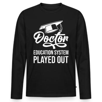 Études Terminées Doctor PhD Titre de PhD - T-shirt manches longues Premium bio Homme - noir - Devant - Nico (187cm)