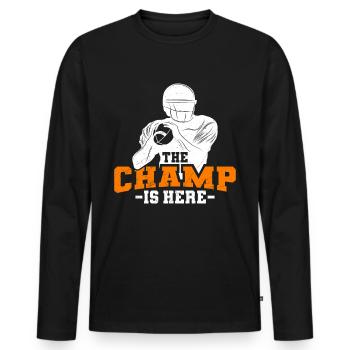 Der Fantasy Football Champ ist da - Männer Premium Bio Langarmshirt - Schwarz - Vorne - Nico (187cm)