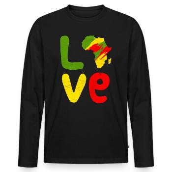 Africa Love Africa Love Africa - Men's Premium Organic Long Sleeve Shirt - black - Front - Nico (187cm)