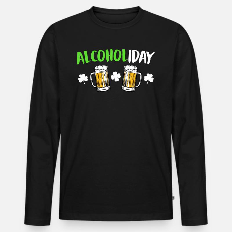 Alcoholiday St. Patricks Day - Männer Premium Bio Langarmshirt - Schwarz