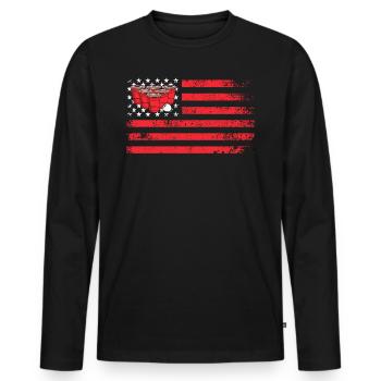 Stars and Stripes USA Beer Pong Bier Pong - T-shirt manches longues Premium bio Homme - noir - Devant - Nico (187cm)