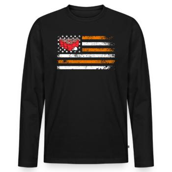 Stars and Stripes USA Beer Pong Bier Pong - T-shirt manches longues Premium bio Homme - noir - Devant - Nico (187cm)