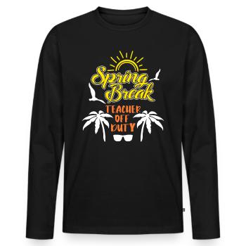 Semaine de relâche Enseignant en congé Vacances de printemps - T-shirt manches longues Premium bio Homme - noir - Devant - Nico (187cm)